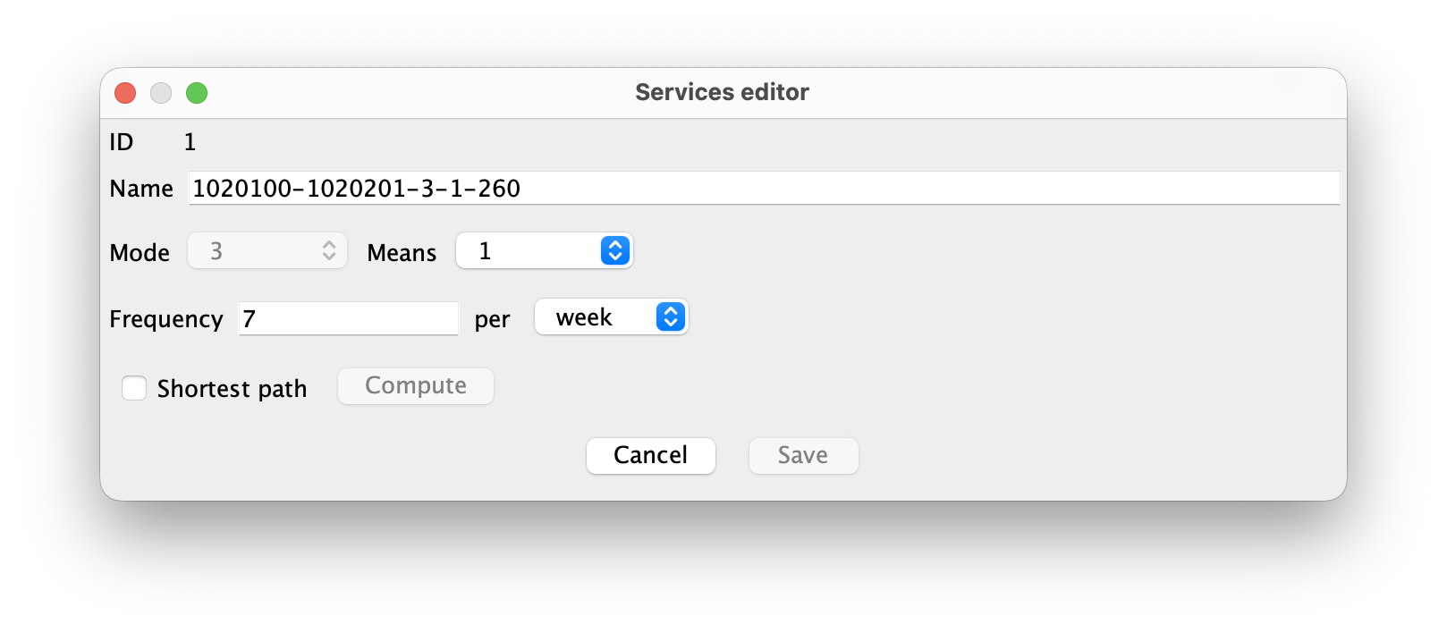 Service details editor