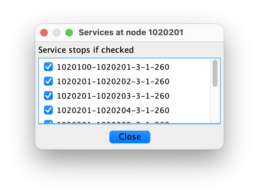 Services at node